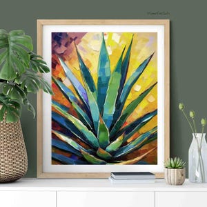 Agave Cactus Art Print: Southwest Desert Wall Decor