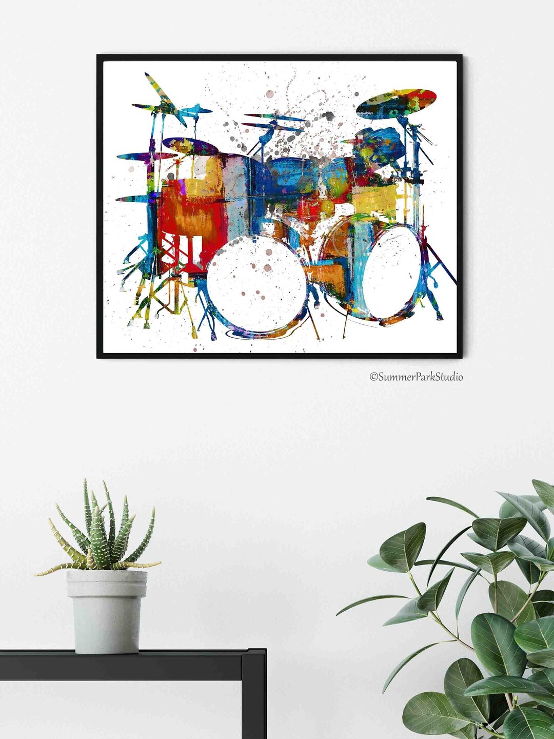 Drum Wall Art Paper Print or Ready to Hang Canvas Art Drums Art Gift