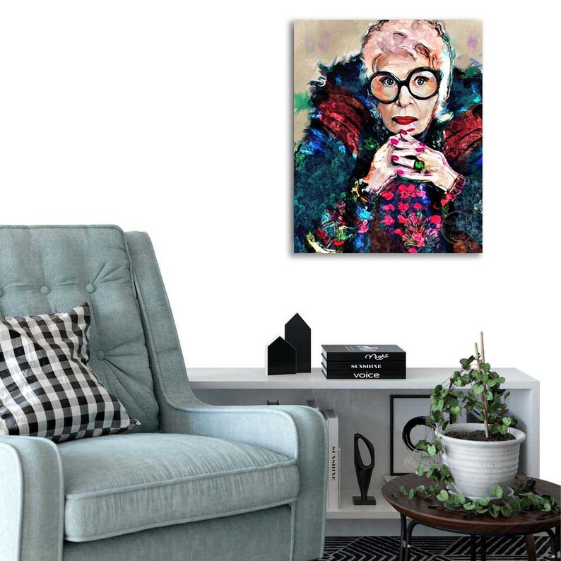 Iris Apfel Art Print Apfel Wall Art Fashion Icon Interior Designer Art