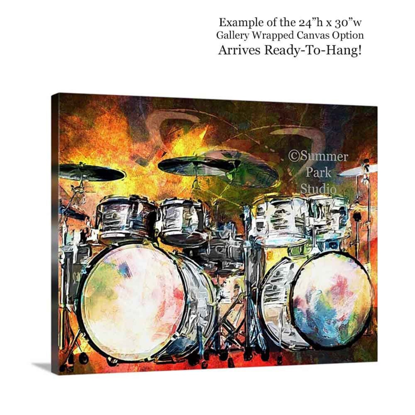 Drums Set Wall Art, Drum Prints or Ready to Hang Gallery Wrapped Canvas