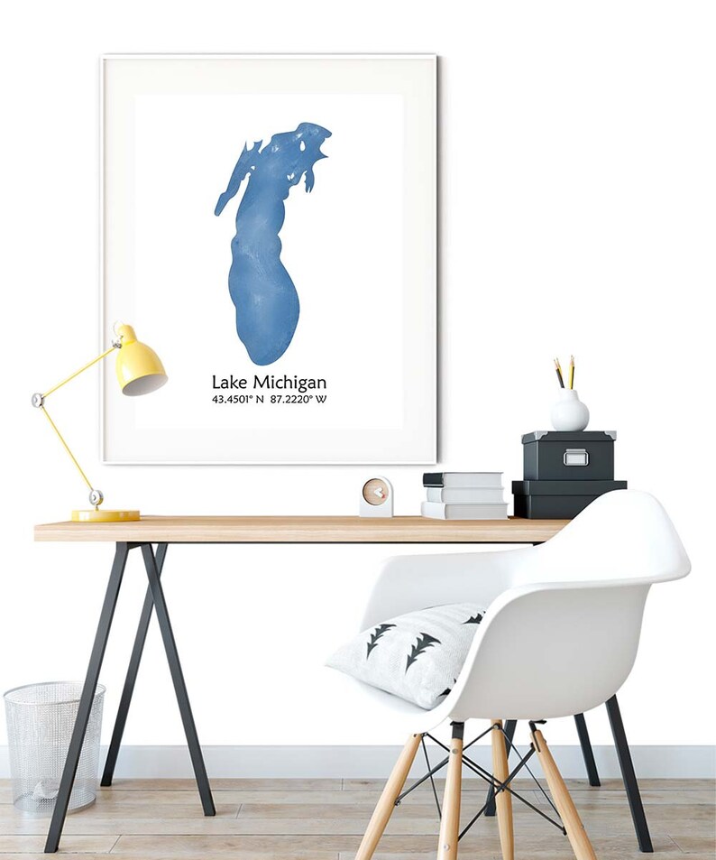 Lake Michigan Art Print Great Lakes Wall Art Lake Michigan Etsy