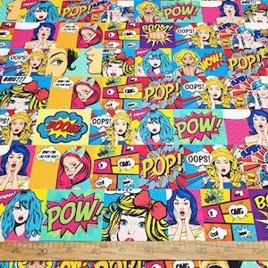 Retro Pop Art Comic Book Fabric: Upholstery & Drapery (6 1/2 Yards)