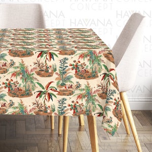 Nappe en toile Martinique Island : linge de table à imprimé pastoral français