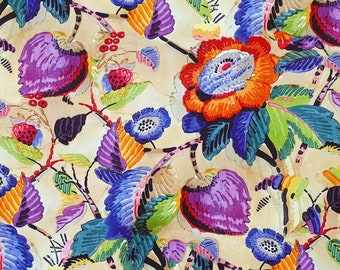 Watercolor Floral Fabric: 6 Yards - 56" Wide Bohemian Colorful Flowers Print