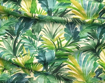 Tropiskt palmbladstyg: Grönt botaniskt möbeltyg