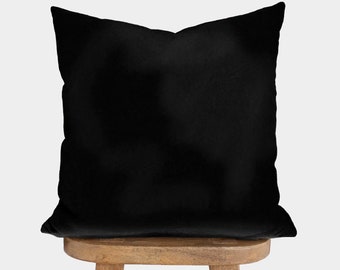 Black Throw Pillow Cover: Solid Decorative Pillow, Soft Microfibre