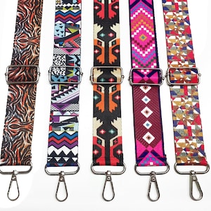 Adjustable Nylon Webbing Strap - 45&quot; Length 1.5&quot; Width, Boho Handbag Strap, Canvas Webbing Strap for Cross Body Shoulder Tote, Clutch Purse