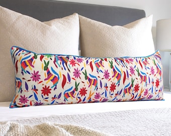 Otomi Lumbar Pillow Cover: Mexican Animals Print, Textured Throw Pillow