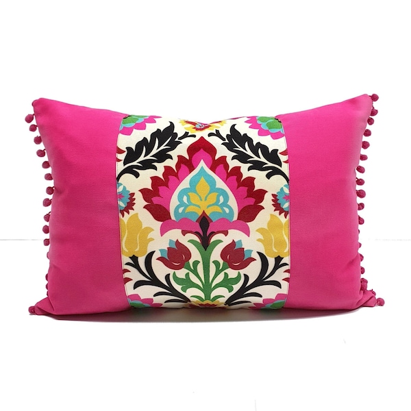 Santa Maria Desert Flower Pillow Cover | Decorative Lumbar Floral Print Throw Pillow Cover, Tribal Southwest Cushion Cover - Various Sizes