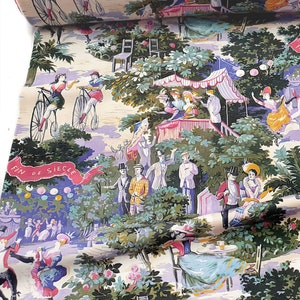 Moulin Rouge Fabric: Art Nouveau People Print Upholstery Fabric