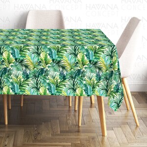 Tropical Palm Leaf Tablecloth: Watercolor Botanical Print