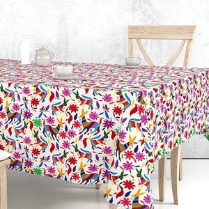 Mexican Otomi Tablecloth: Stain Resistant Dining Decor