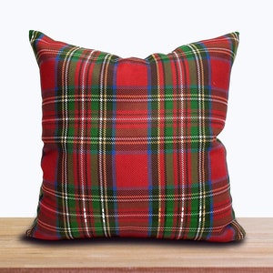 Kariertes Kissenbezug für Weihnachten Home Decor, Bauernhaus Deko, Tartan Kissen sham