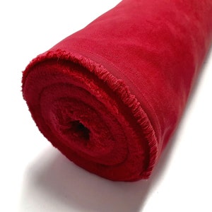 Red Upholstery Fabric: 55&quot; Wide Solid Microfibre, Multipurpose Use - By The Yard