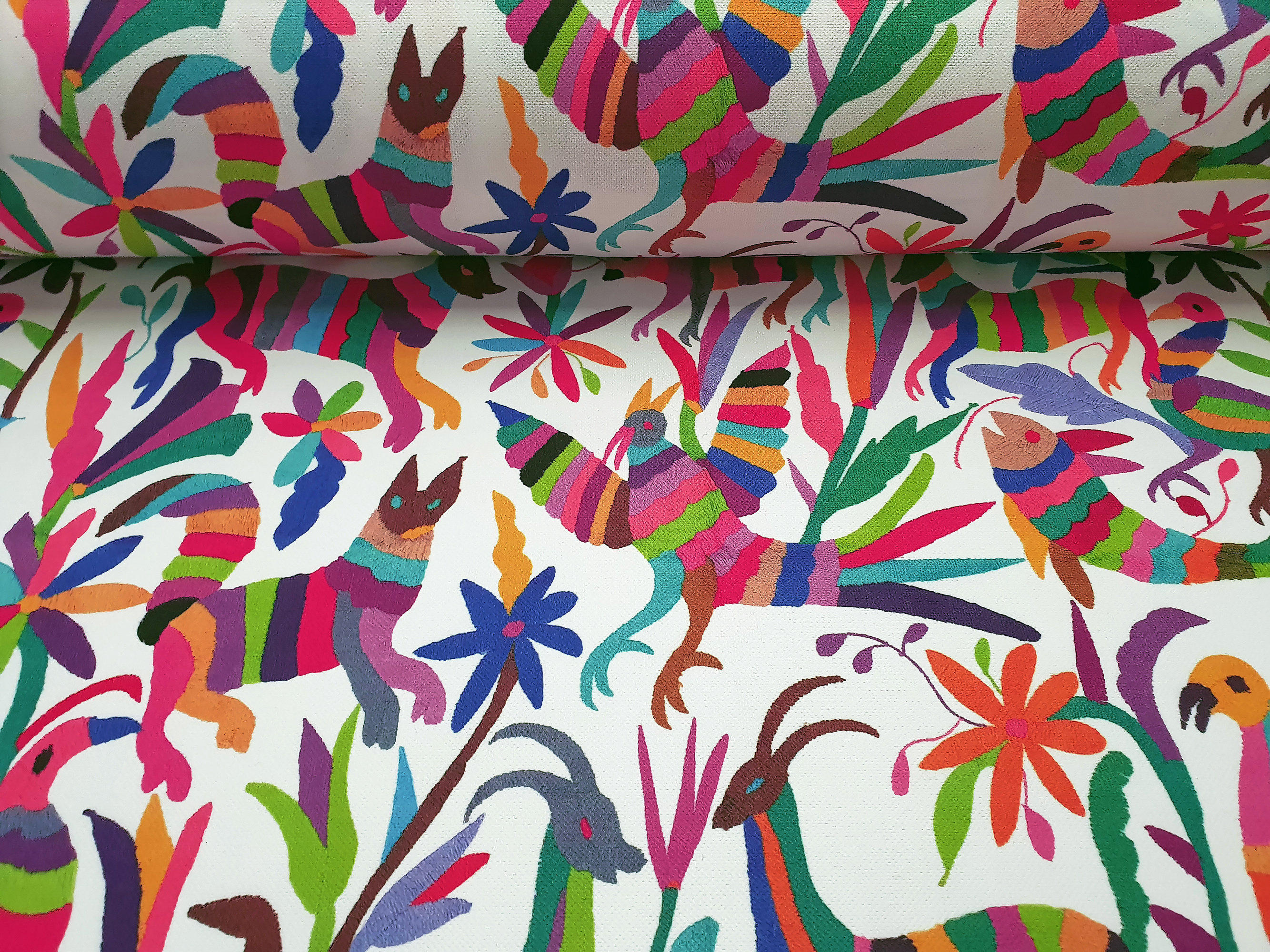 Otomi Print Upholstery Fabric cortado a medida Mexican Otomi Etsy México