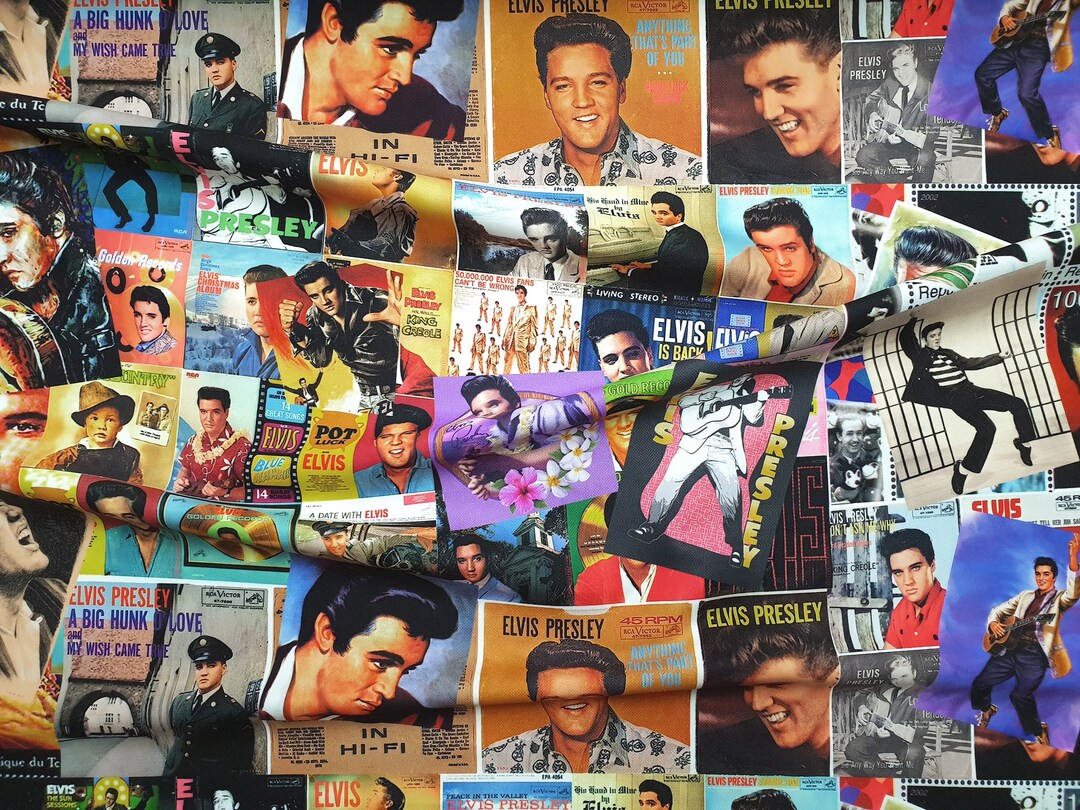Elvis Presley Upholstery Fabric by the Yard, Vintage Rock and Roll