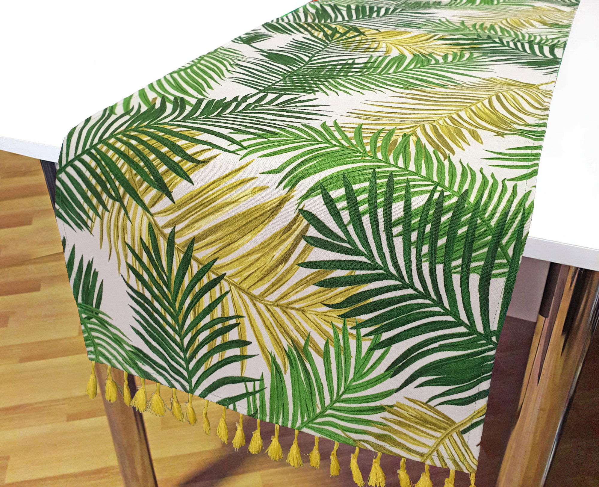 Palm Leaves Table Runner Tropical Table Runner Tropical Etsy