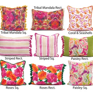 Fuchsia Pink Pillow Covers - Decorative Cushion Cover, Bohemian Pillow Covers, Fuchsia Pink Throw Pillows, Fuchsia Accent Pillow Cases
