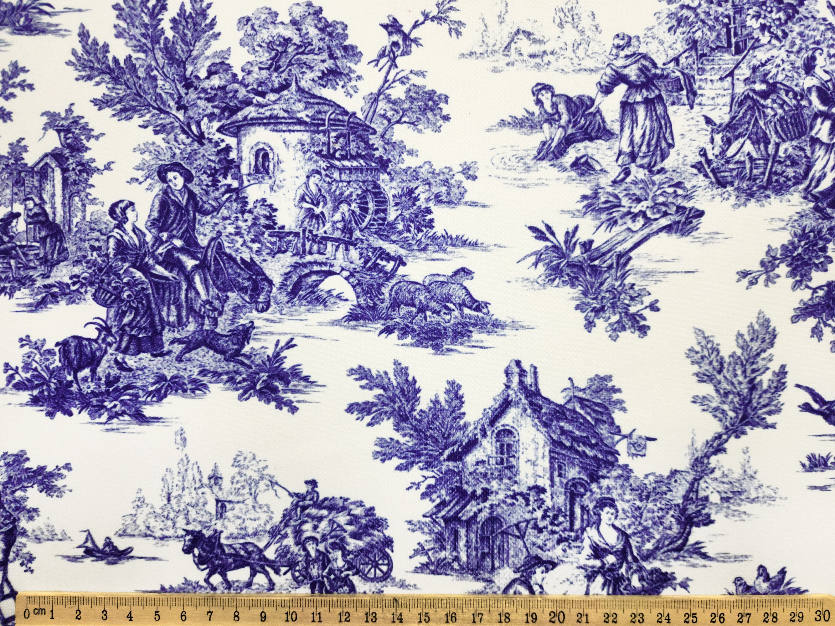 Blue Toile De Jouy Fabric French Vintage Country Style Chair Upholstery Fabric French Antique Art Nouveau Home Decor Fabric by the Yard Etsy Australia