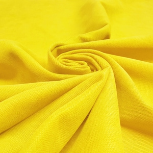 Yellow Upholstery Fabric by the Yard - 55&quot; Width Yellow Chair Upholstery Fabric, Velvet Look Material for Curtains, Upholstery, Home Decor