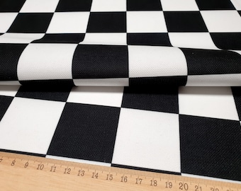 Black and White Checkered Fabric: Classic Checkerboard Print