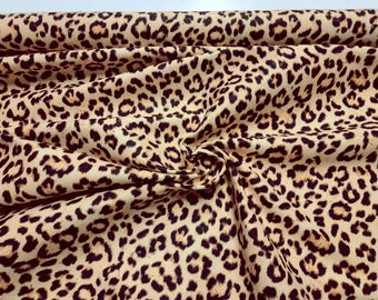 Leopard Print Upholstery Fabric: Beige Safari Animal Print