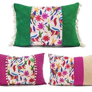 Otomi Pillow Cover: Bohemian Mexican Print Throw Pillow