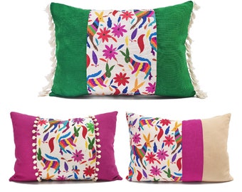 Otomi Pillow Cover: Bohemian Mexican Print Throw Pillow