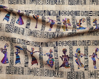 Printstof Afrikaanse vrouwen: etnische tribale bekledingsstof op maat gesneden