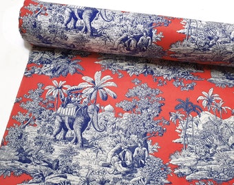 Living Coral Toile de Jouy Tyg: Fransk jugendklädsel