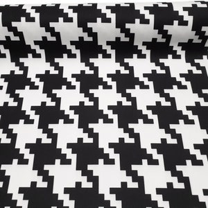 Black and White Houndstooth Fabric: 2.5&quot; Motif Size, Upholstery & Home Decor