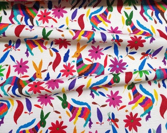 Otomi Upholstery Fabric: 6 Yard Mexican Folk Art Print