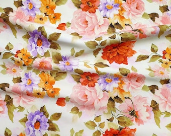 Tecido Floral Aquarela: Estilo Vintage Suave, Estofamento e Decoração