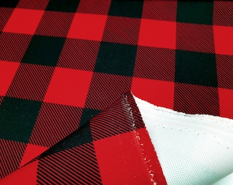 Tecido xadrez Buffalo vermelho e preto: estampa xadrez xadrez, decoração para casa