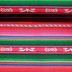 Pinker Anatolischer Kelim Stoff: Fuchsia Grün Boho Polsterstoff Schüttware