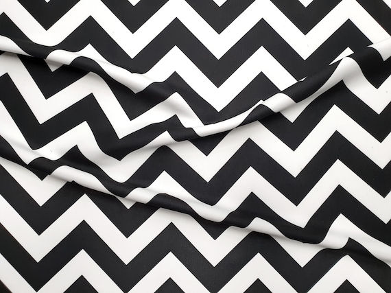 Chevron Fabric Black and White Chevron Print Fabric by the | Etsy