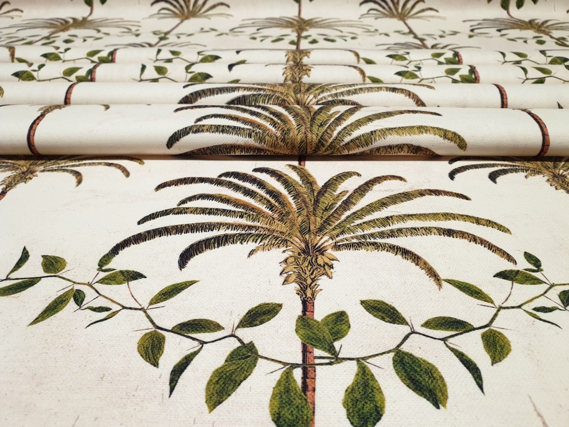 Palm Trees Upholstery Fabric Print by the Meter. Hawaiian Etsy