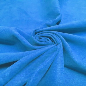 Azure Blue Upholstery Fabric: 55&quot; Wide Solid Microfibre Polyester