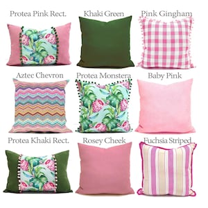 Pink Floral Pillow Cover: Polyester Decorative Cushion