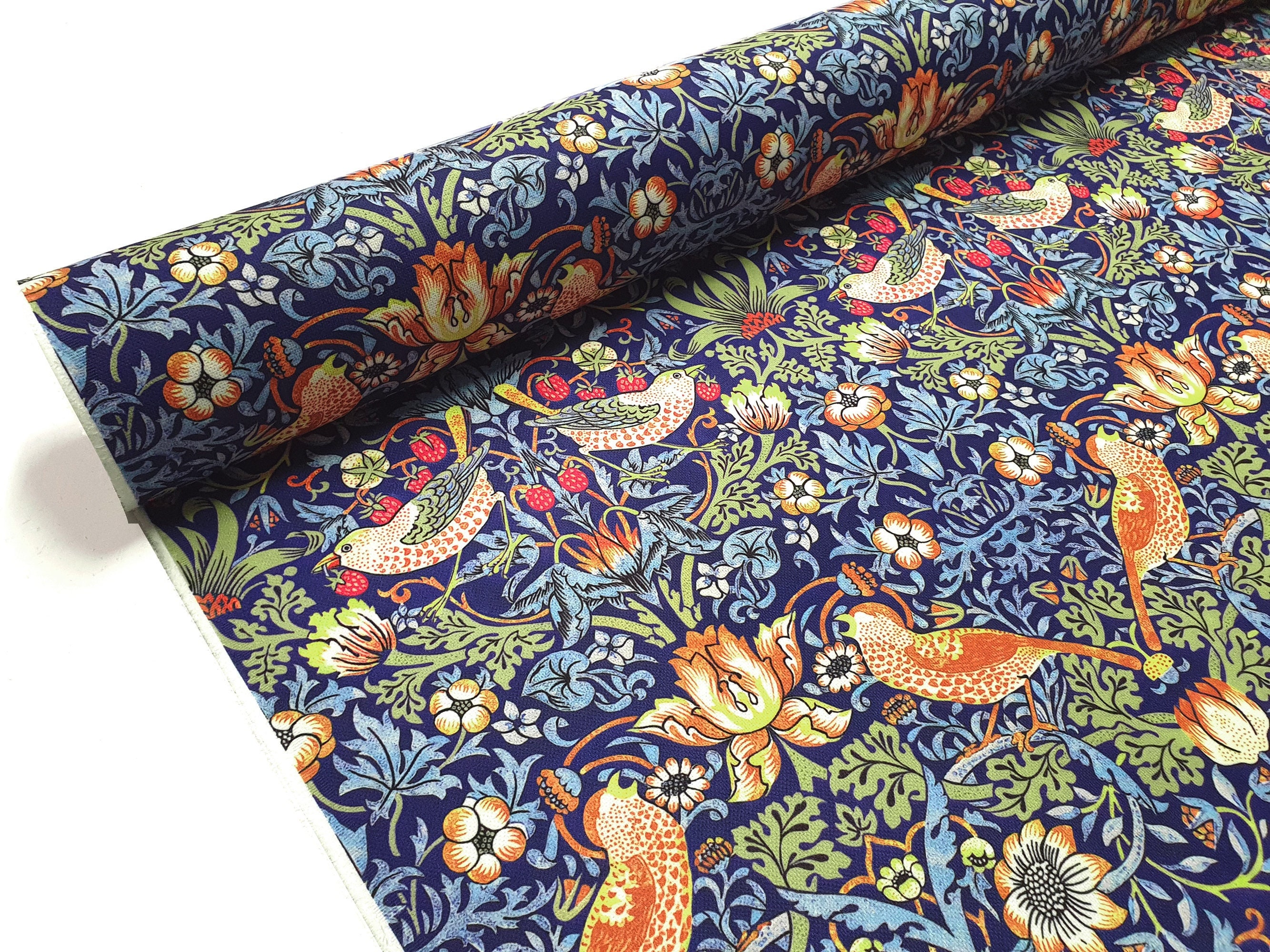 William Morris Upholstery Fabric by the Yard Strawberry Etsy