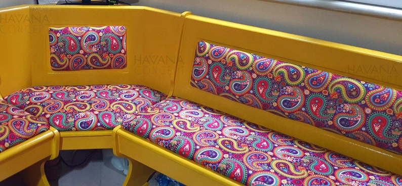 Bohemian Paisley Upholstery Fabric by the Yard Purple Yellow Orange ...