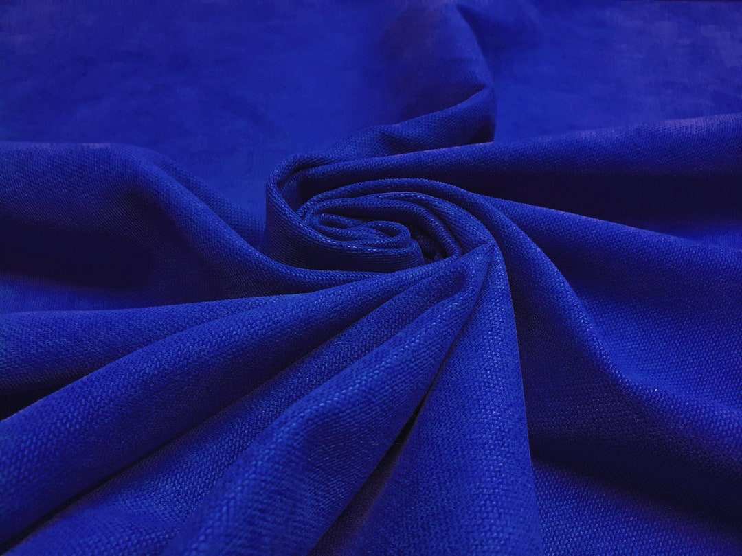 Royal Blue Upholstery Fabric by the Yard Soft Velvet Look Blue Chair