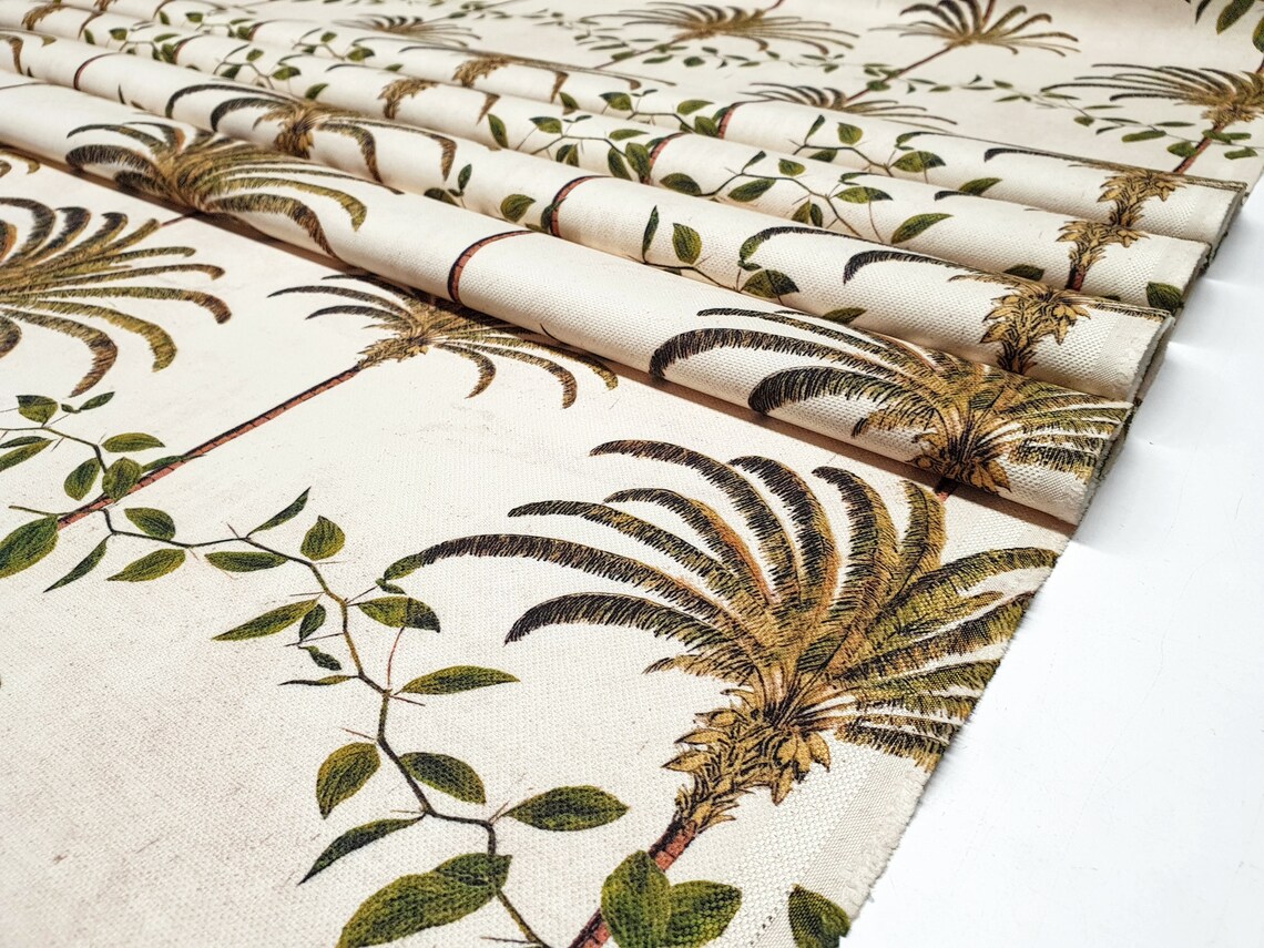 Palm Trees Upholstery Fabric Print by the Meter. Hawaiian Etsy