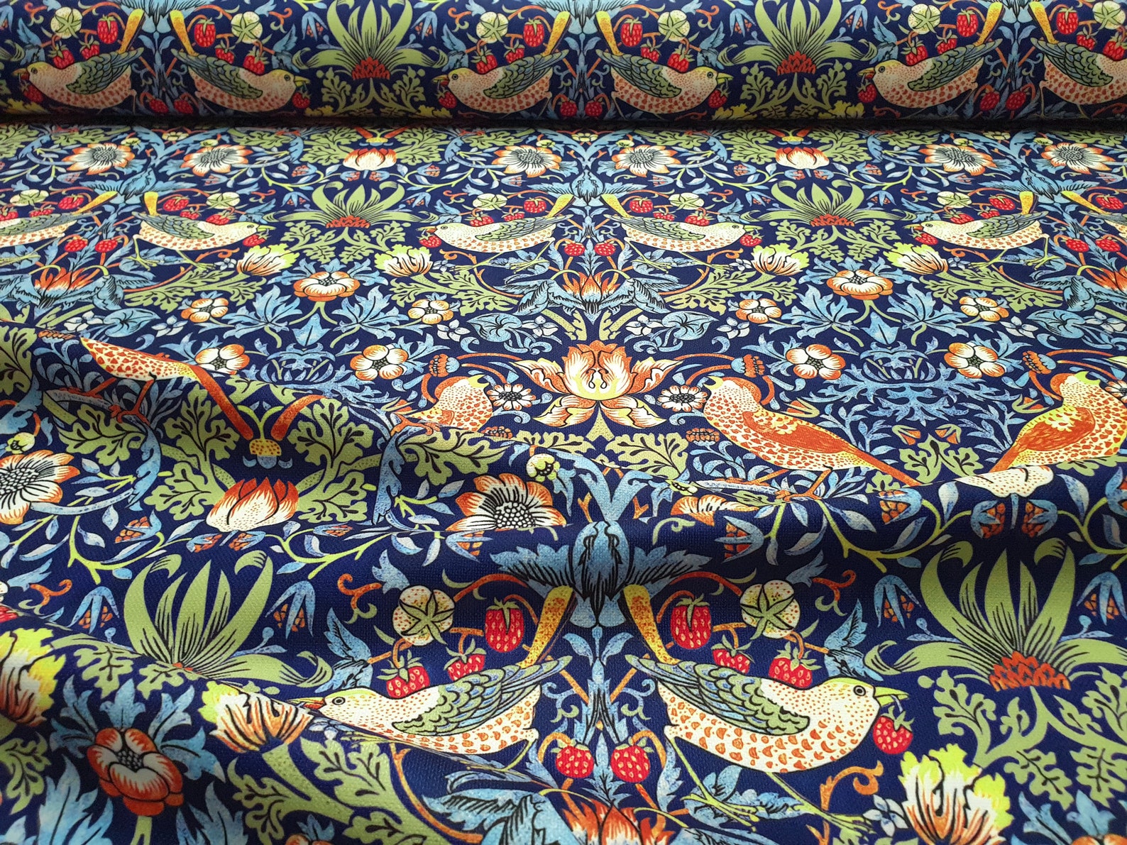 William Morris Upholstery Fabric by the Yard Strawberry Thief Print