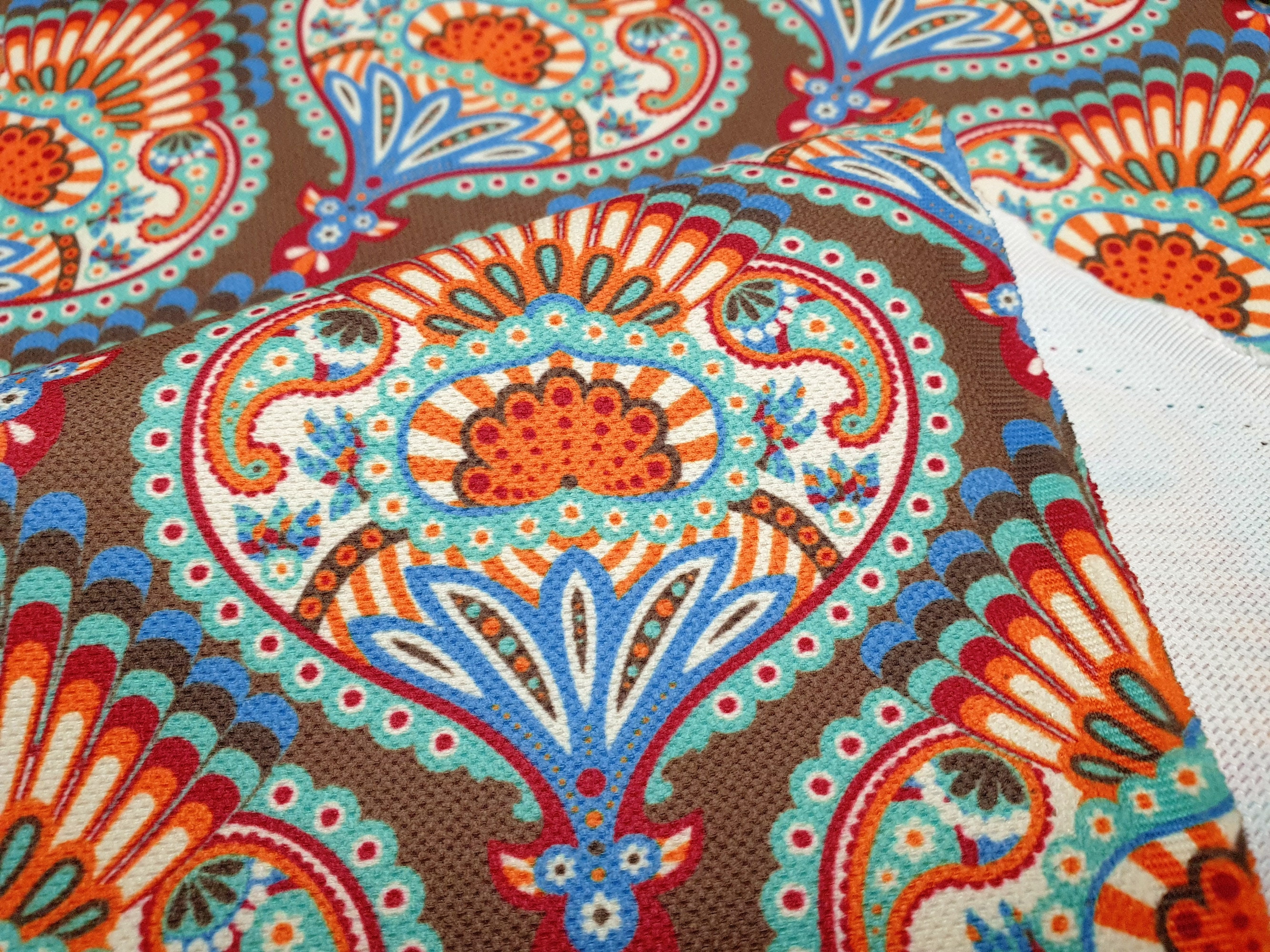 Oriental Damask Print Fabric Orange Turkish Oriental Flowers - Etsy