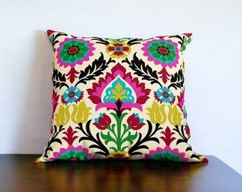 Santa Maria Desert Flower Pillow Cover - Colorful Floral Decorative Throw Pillow, Accent Pillow, Double Sided, Cover Only, Various Sizes