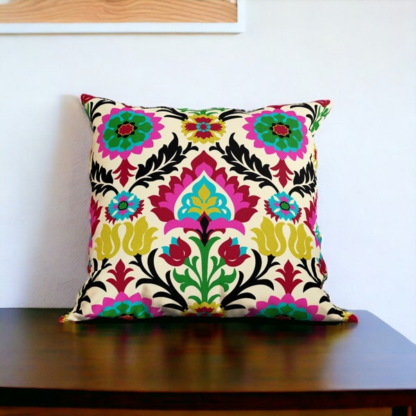 Santa Maria Desert Flower Pillow Cover - Colorful Floral Decorative Throw Pillow, Accent Pillow, Double Sided, Cover Only, Various Sizes