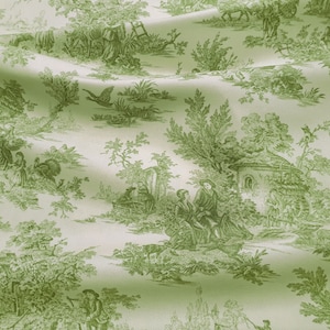 Grönt Toile de Jouy-tyg: Retro fransk bondgårdsklädsel på gården bild 7