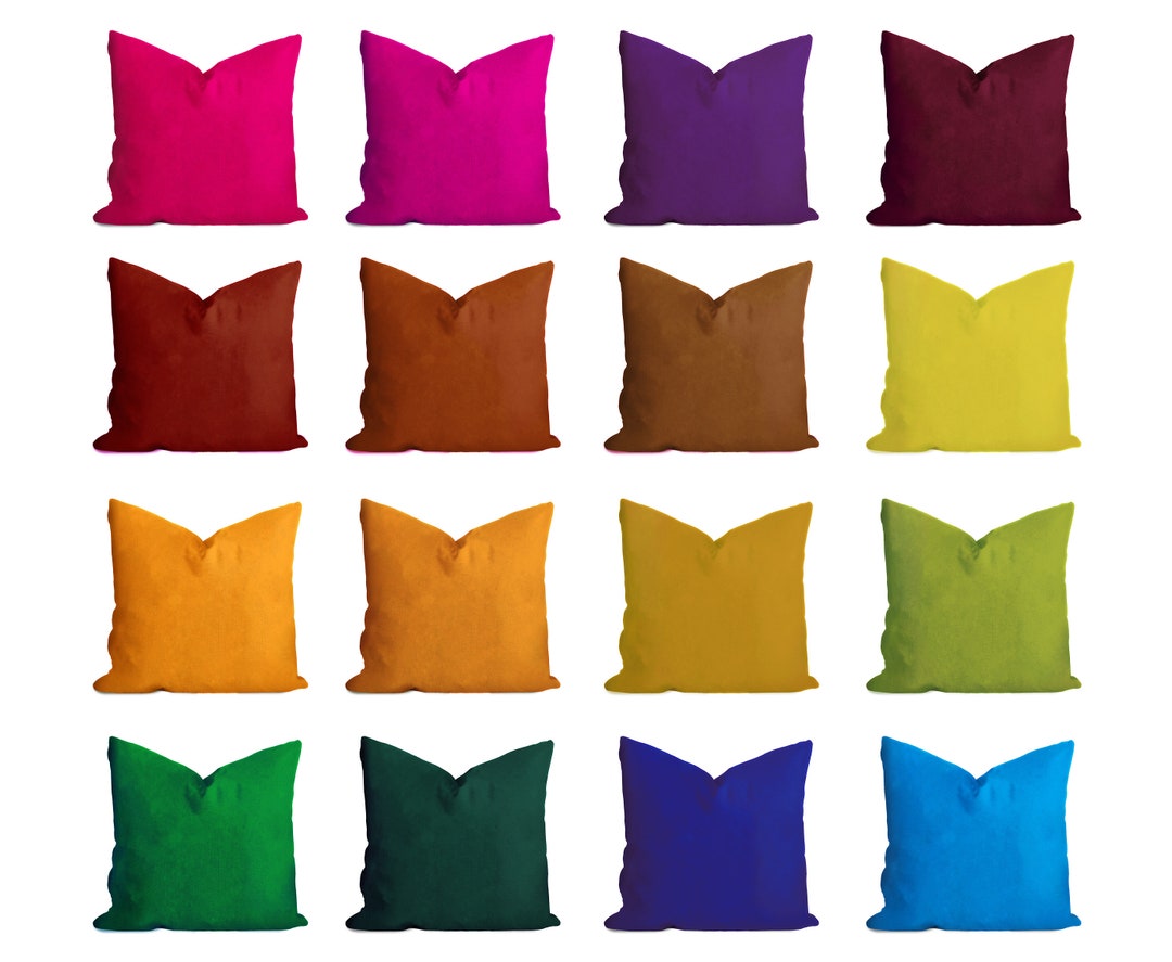 Solid Pillow Covers Sofa Throw Pillow Cases Plain Color Etsy UK