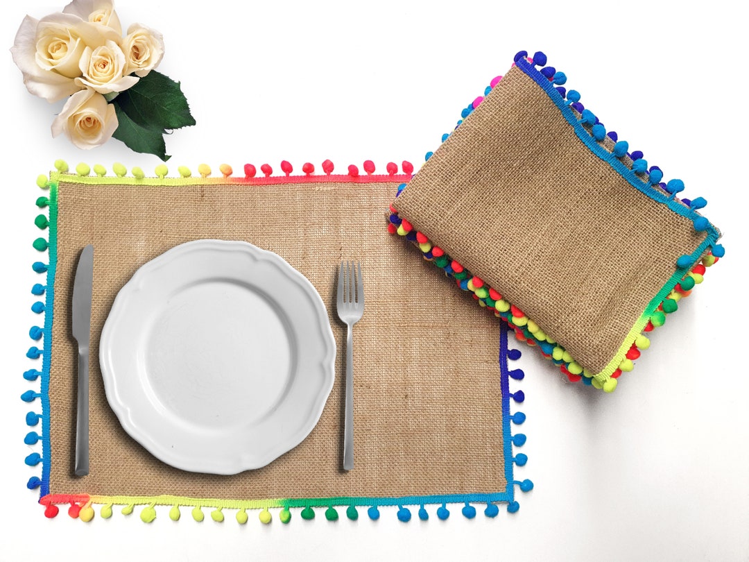 Jute Placemats Natural Hessian Jute Placemat Set of Etsy